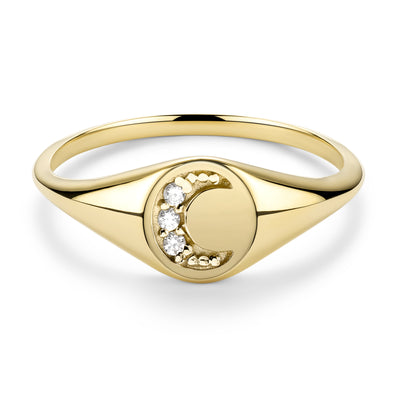 Isabella Moon Signet Diamond Ring