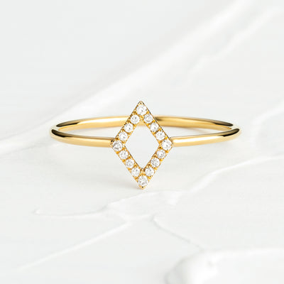 Lily 14K Solid Gold Marquise Shaped Diamond Ring