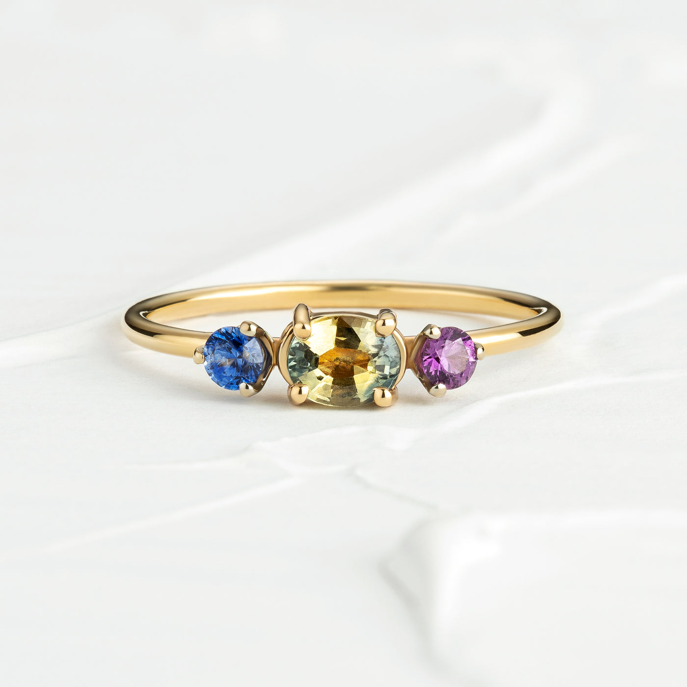 Bree 14K Solid Gold Multi Colored Sapphire Ring