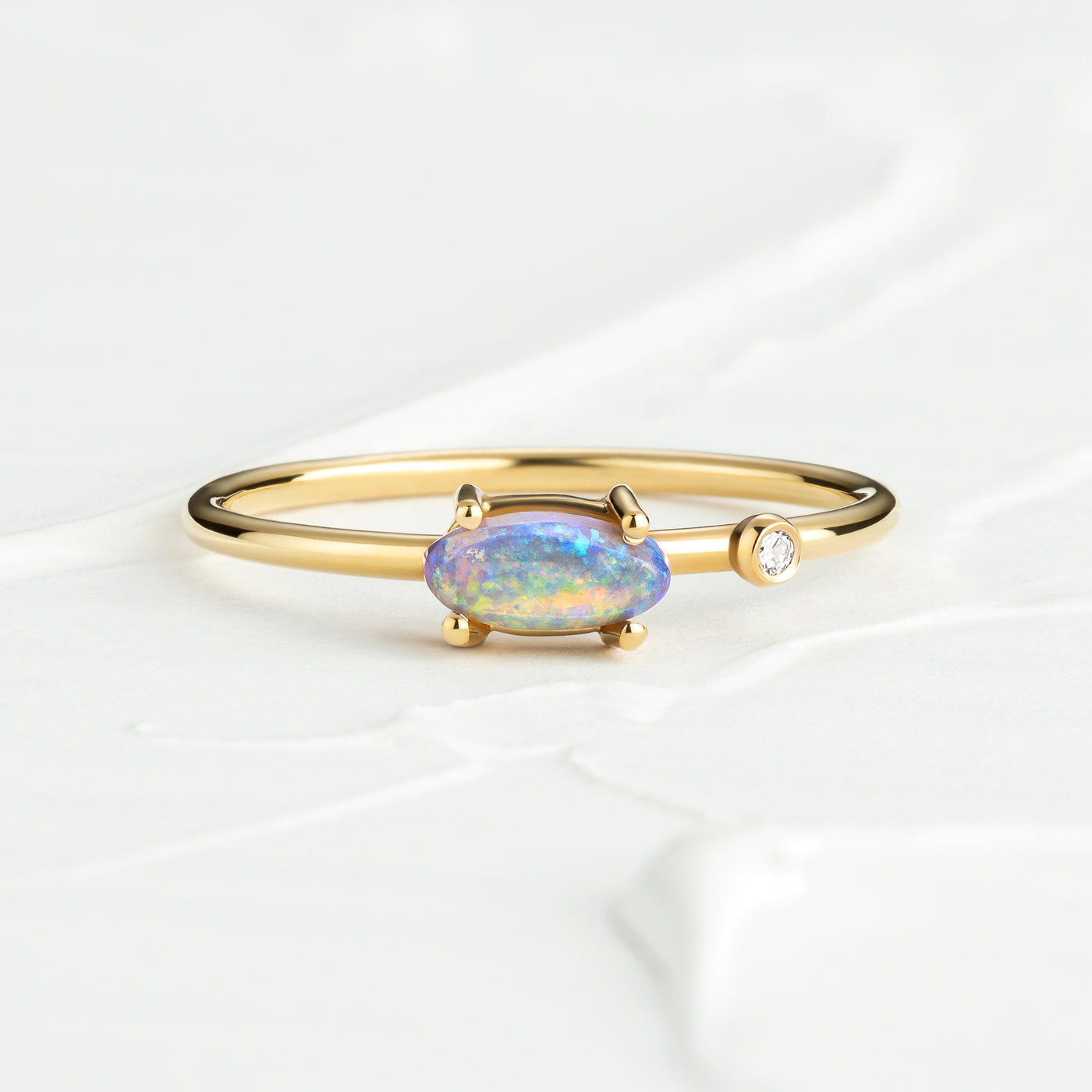 Myrna 14K Solid Gold Australian Opal Ring