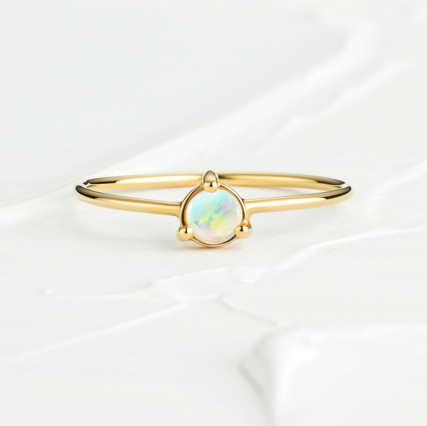 Kayla 14K Solid Gold Stackable Opal Ring