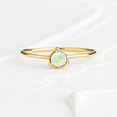 Kayla 14K Solid Gold Stackable Opal Ring