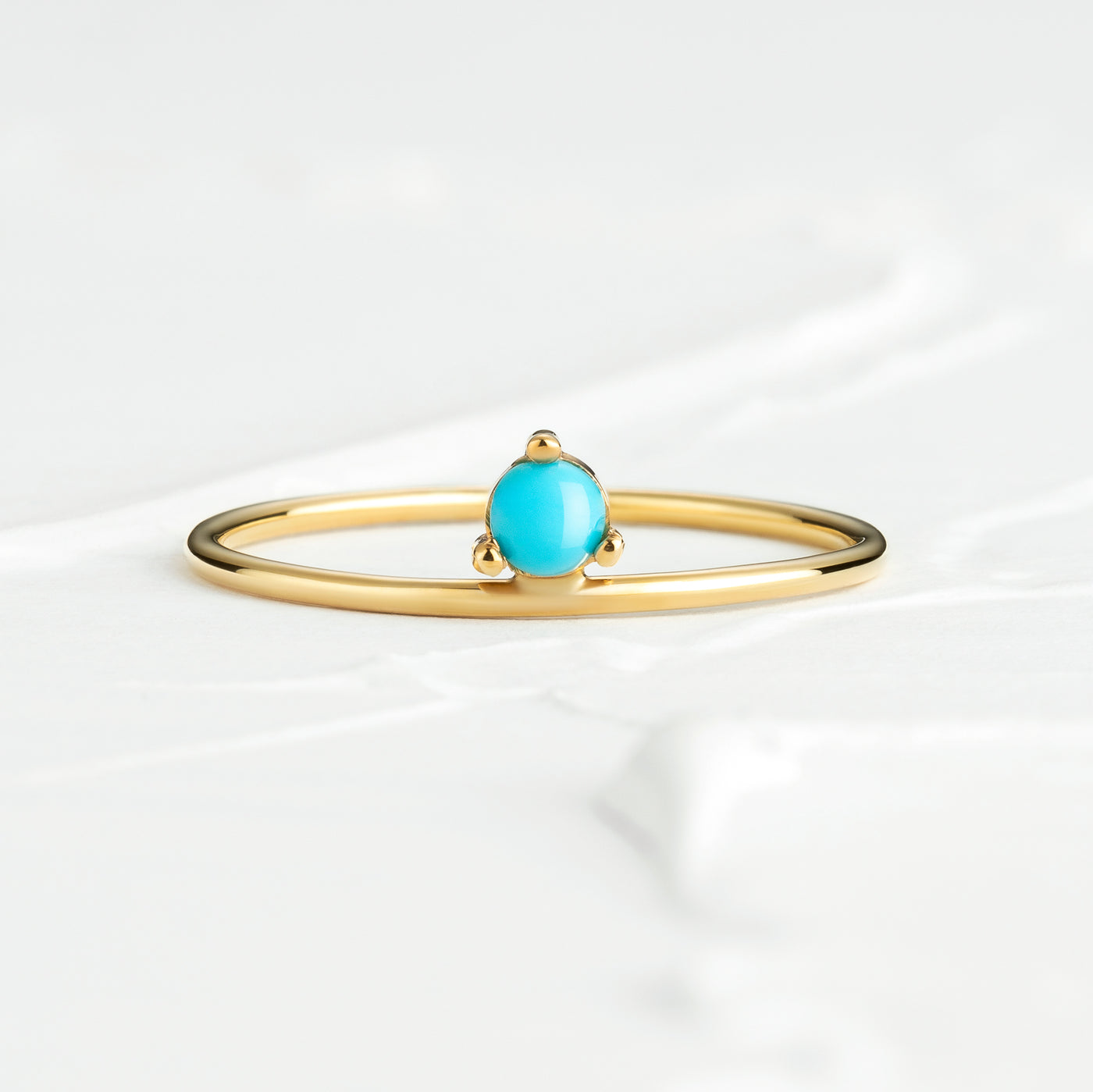 Kelsey 14K Solid Gold Stackable Turquoise Ring