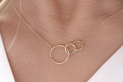 14K Solid Gold Meaningful Mother Daughter Necklace