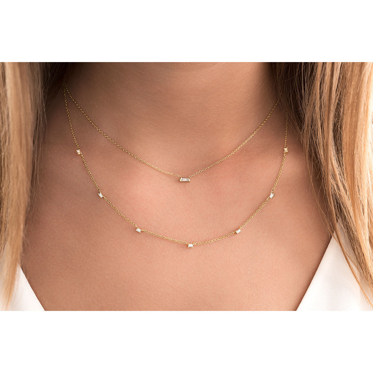 Juliet 14K Gold Station Diamond Necklace – Brook & York