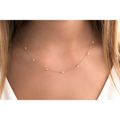 14K Solid Gold Baguette Diamond By The Yard Necklace Lifestyle 2
