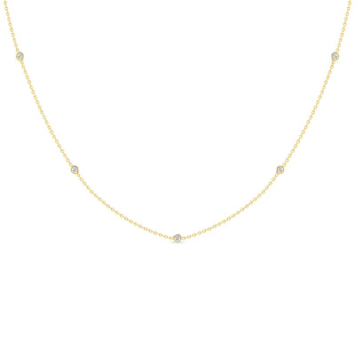 14K Solid Gold Diamond By The Yard Necklace