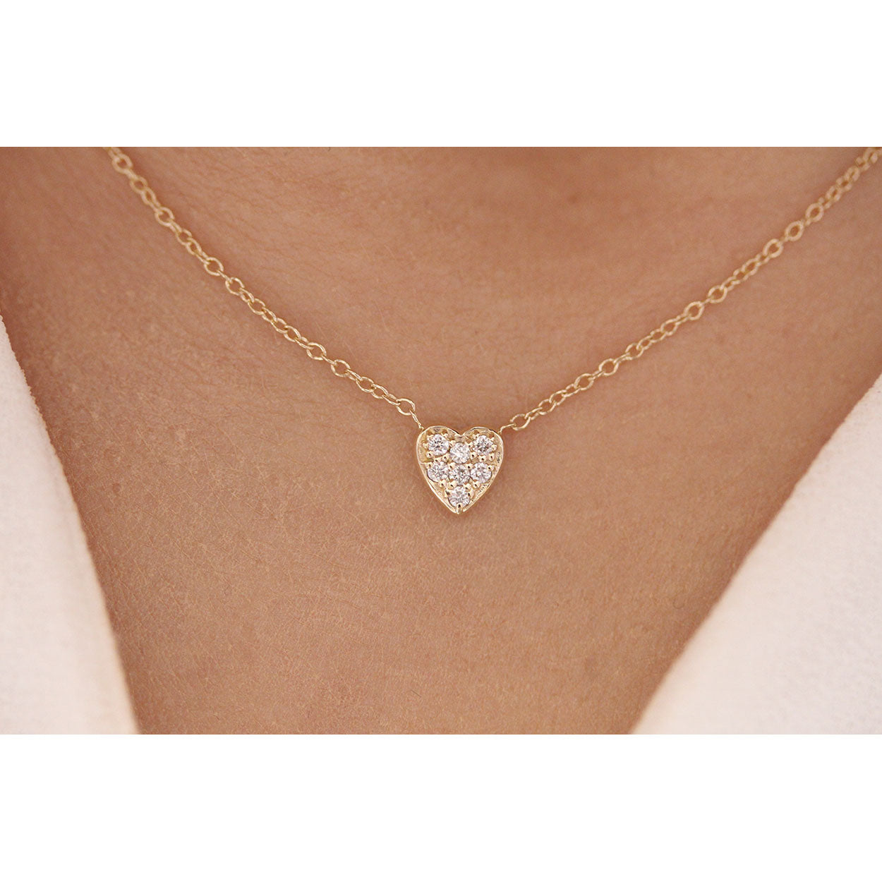 14K Solid Gold Small Sweetheart Necklace Model 1