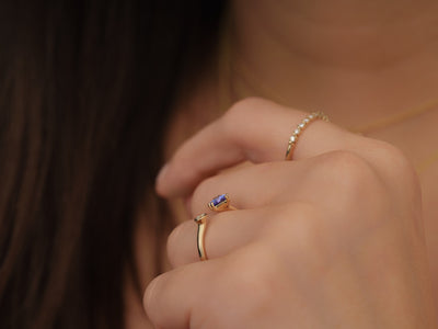 Gwen Open Cuff Tanzanite Diamond Ring