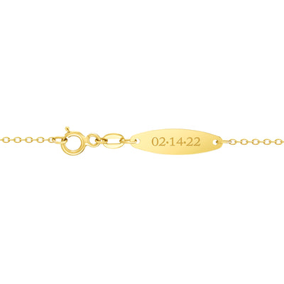 14K Solid Gold Customized Add-On Message Bar