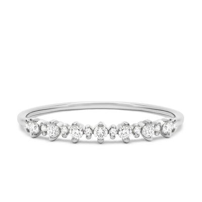 14K Solid Gold Alternating Double Prong Half Eternity Band